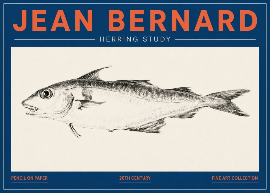 Jean Bernard Herring Study No6 - Plakat
