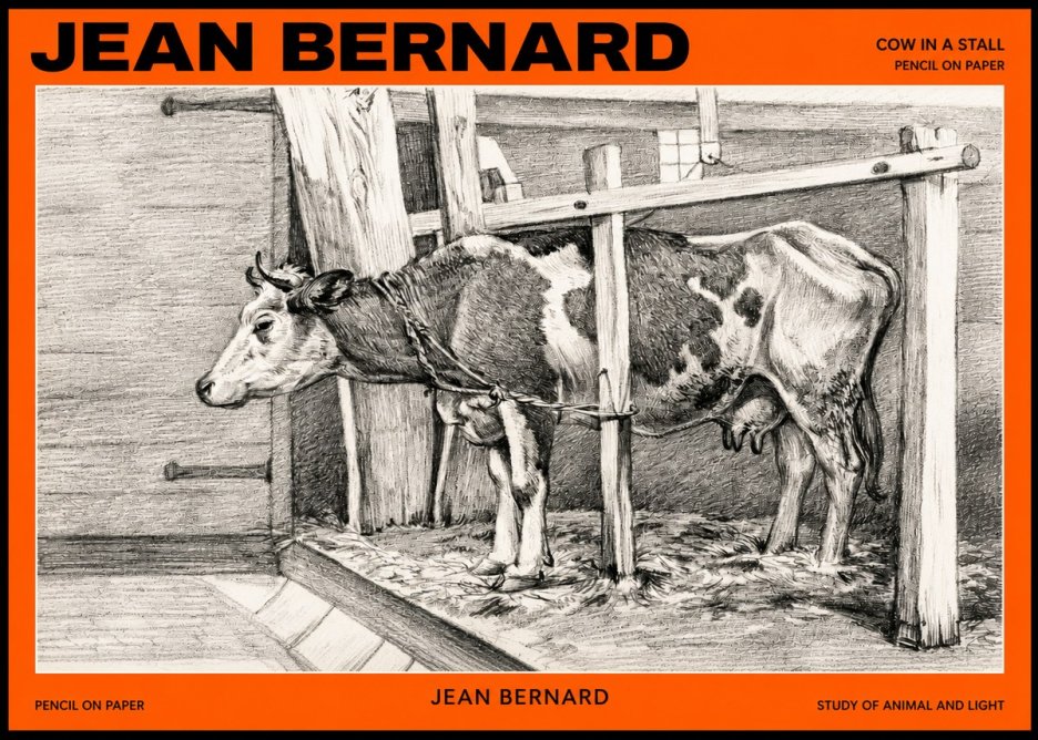 Jean Bernard Cow in a Stall No2 - Plakat