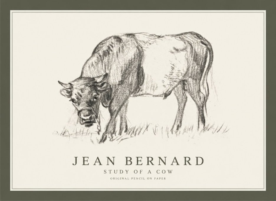Jean Bernard Study of a Cow II No1 - Plakat
