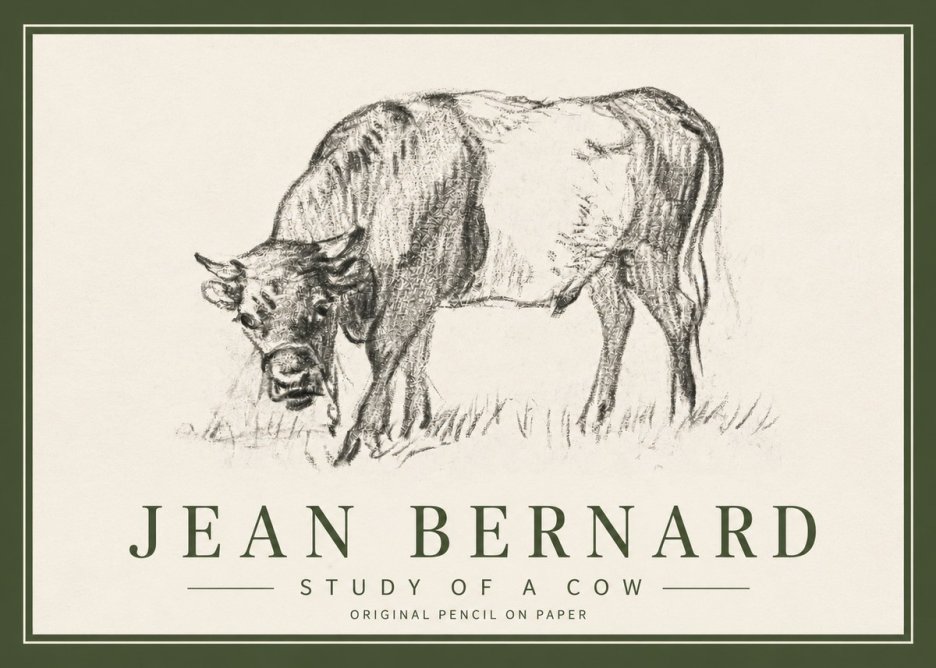 Jean Bernard Study of a Cow II No3 - Plakat