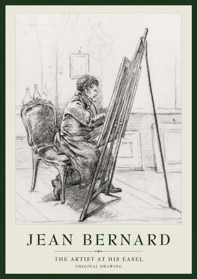 Jean Bernard The Artist at His Easel No1 - Plakat