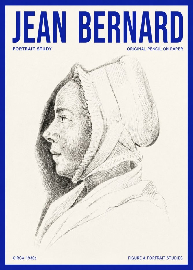 Jean Bernard Portrait Study VI No2 - Plakat