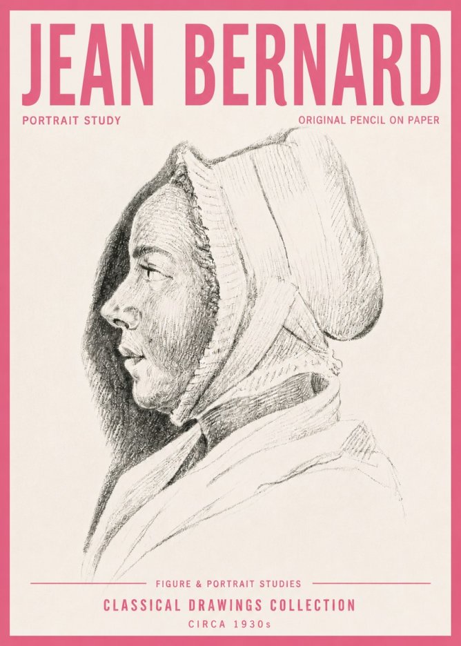 Jean Bernard Portrait Study VI No4 - Plakat