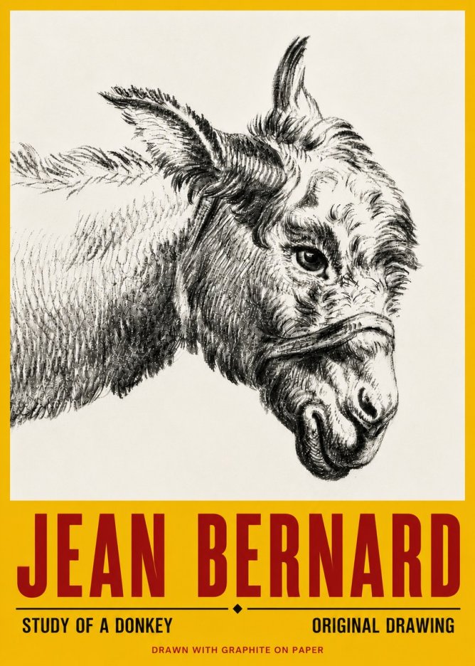 Jean Bernard Study of a Donkey I No6 - Plakat