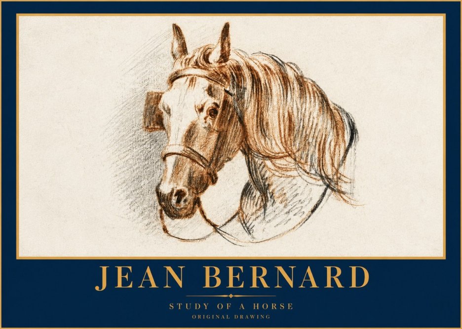 Jean Bernard Study of a Horse V No2 - Plakat