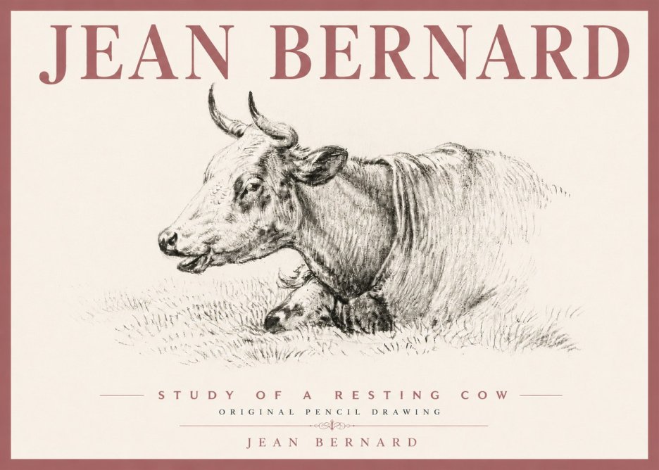 Jean Bernard Study of a Resting Cow IV No6 - Plakat