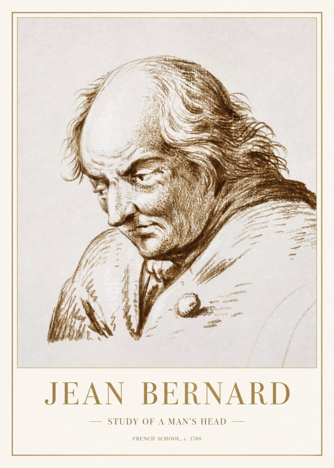 Jean Bernard Study of a Man's Head No1 - Plakat