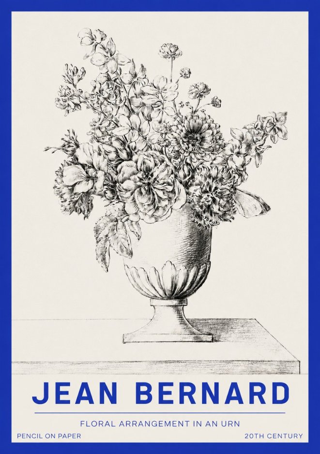 Jean Bernard Floral Arrangement in an Urn No2 - Plakat