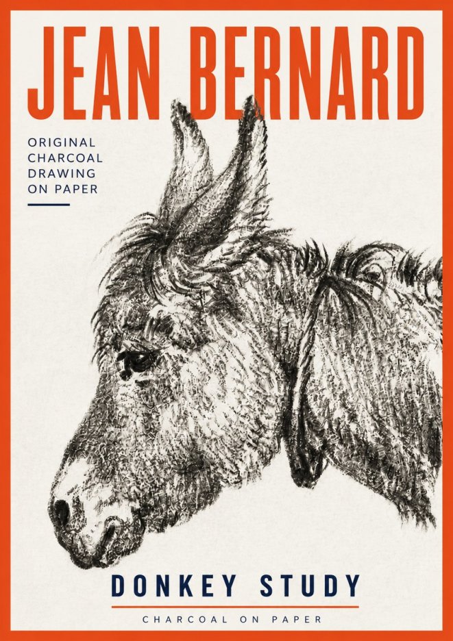 Jean Bernard Donkey Study III No4 - Plakat