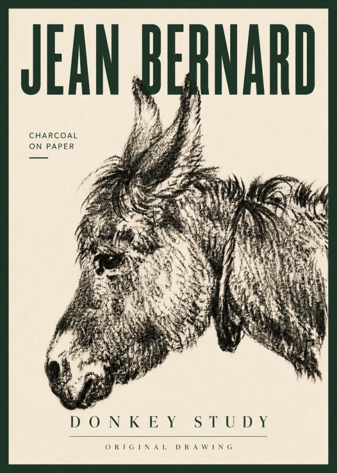 Jean Bernard Donkey Study III No6 - Plakat