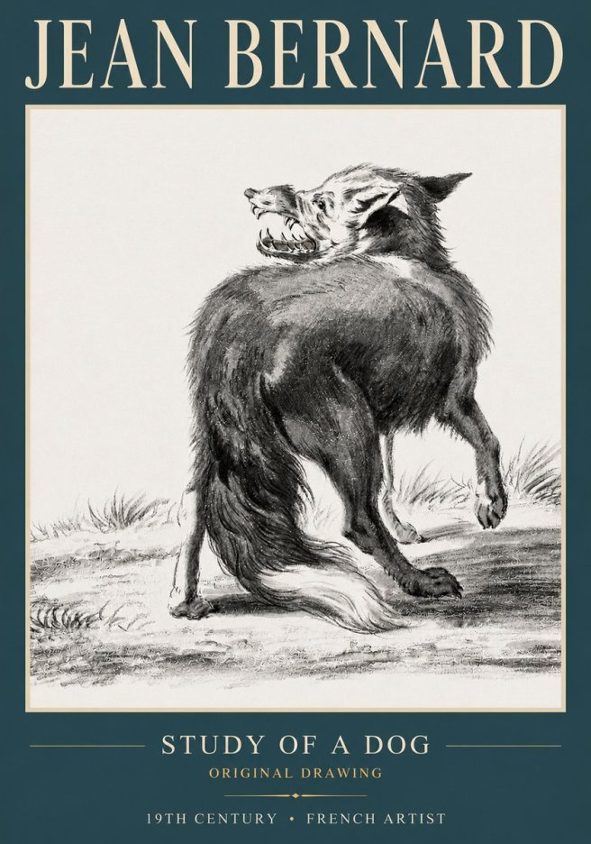 Jean Bernard Study of a Dog II No3 - Plakat