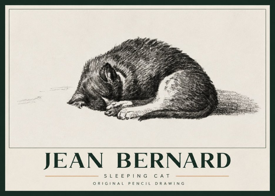 Jean Bernard Sleeping Cat III No3 - Plakat
