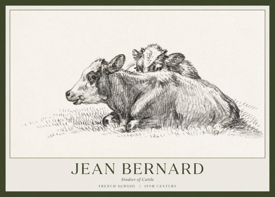 Jean Bernard Study of Cows No2 - Plakat