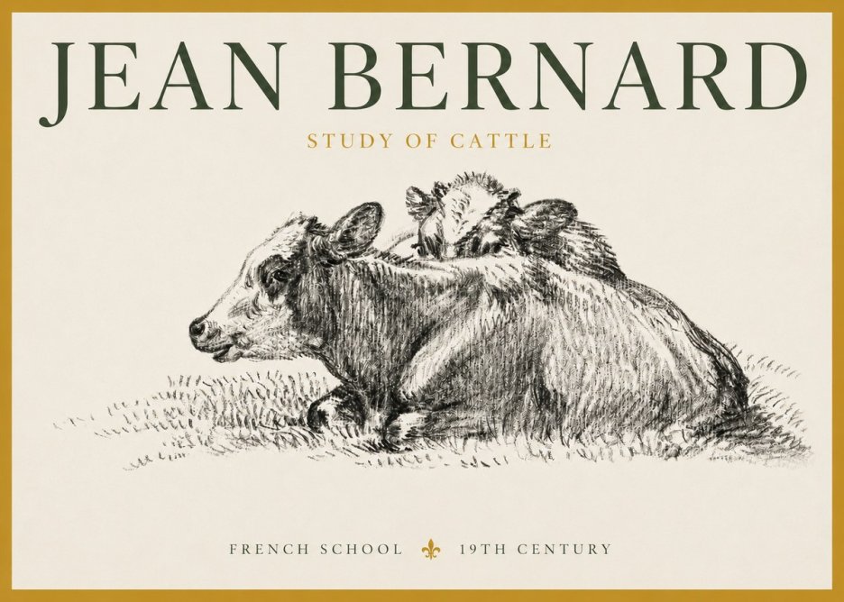 Jean Bernard Study of Cows No4 - Plakat