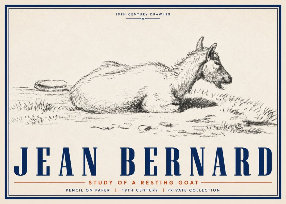 Jean Bernard Study of a Resting Goat No5 - Plakat