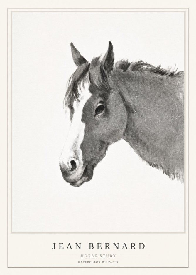 Jean Bernard Horse Study I No3 - Plakat