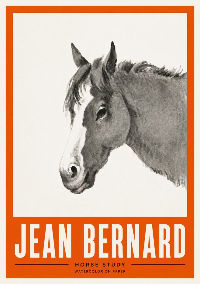 Jean Bernard Horse Study I No4 - Plakat