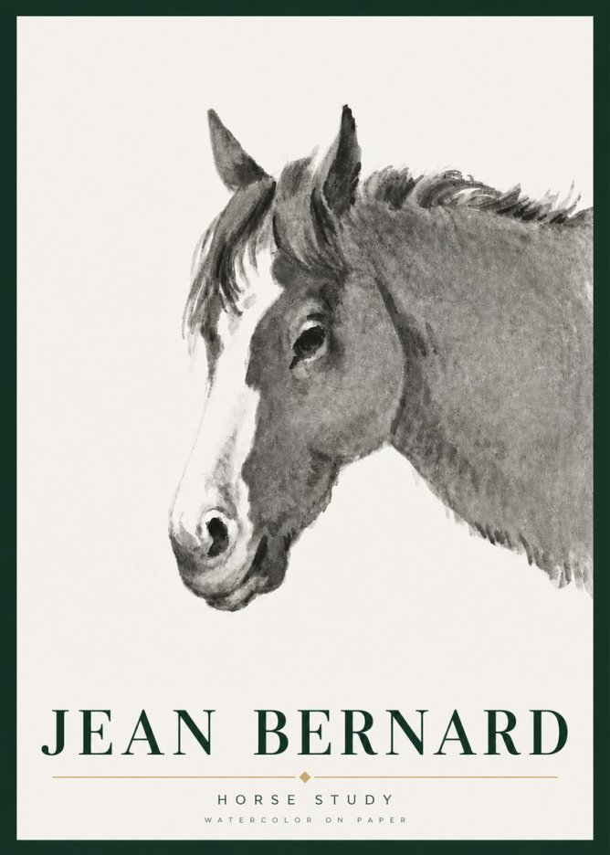 Jean Bernard Horse Study I No5 - Plakat