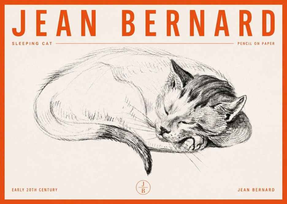 Jean Bernard Sleeping Cat IV No6 - Plakat