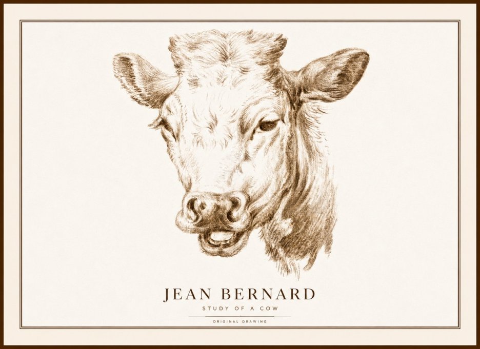 Jean Bernard Study of a Cow IV No1 - Plakat