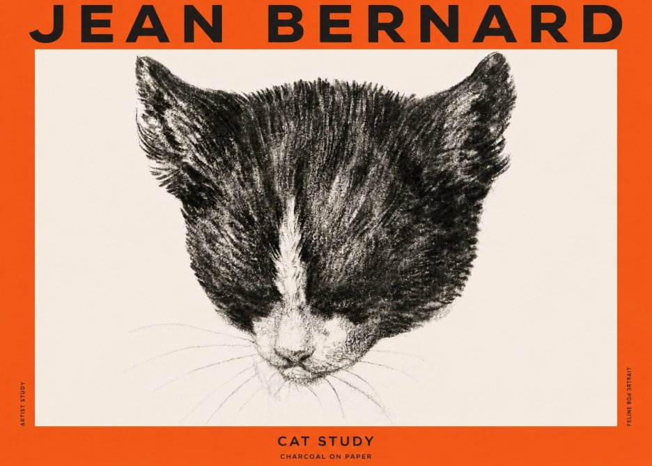 Jean Bernard Cat Study V No2 - Plakat