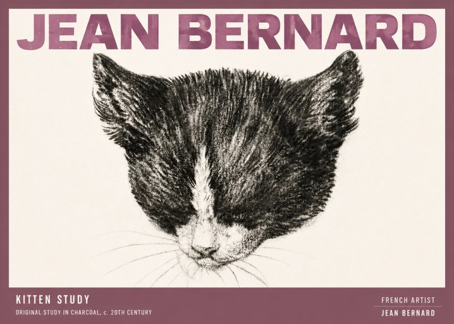 Jean Bernard Cat Study V No6 - Plakat