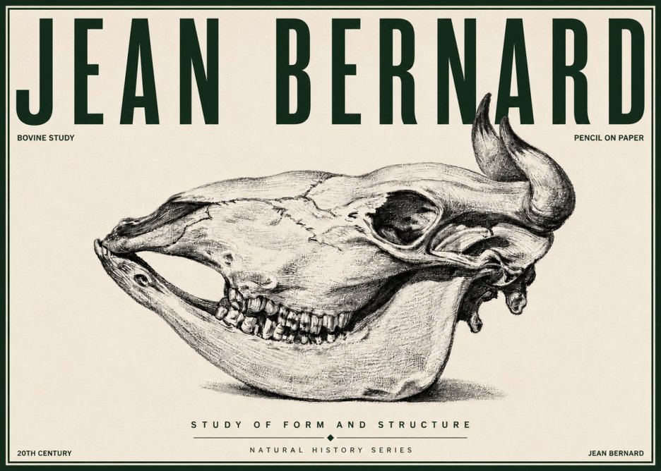 Jean Bernard Bovine Skull Study No4 - Plakat