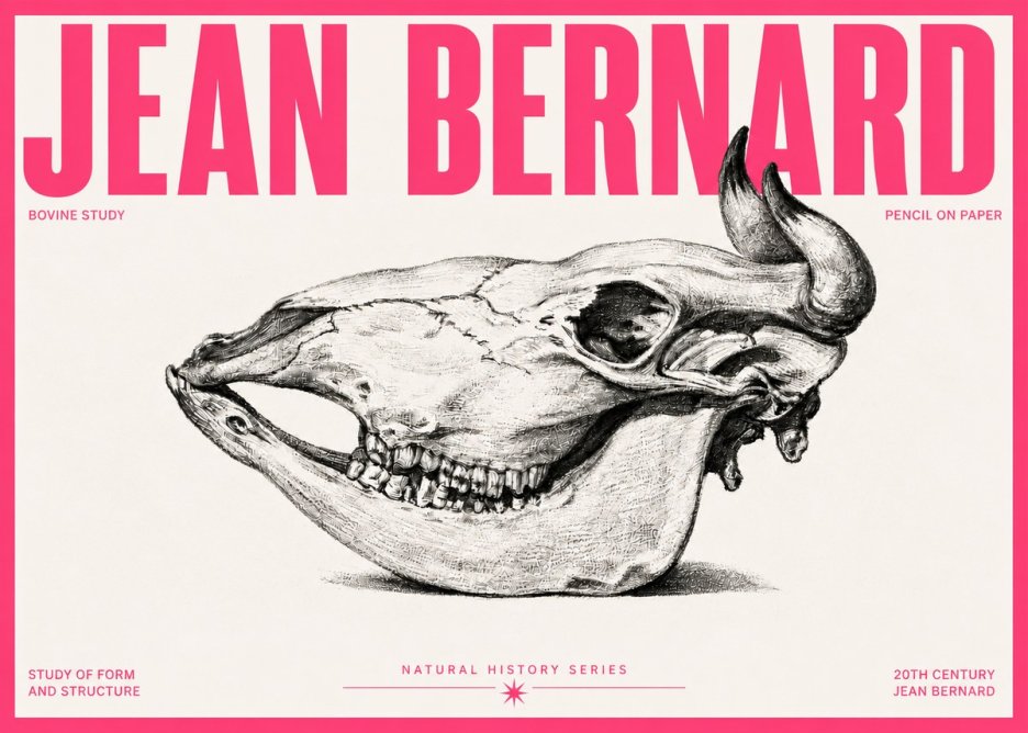 Jean Bernard Bovine Skull Study No5 - Plakat