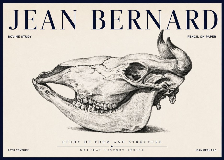 Jean Bernard Bovine Skull Study No6 - Plakat