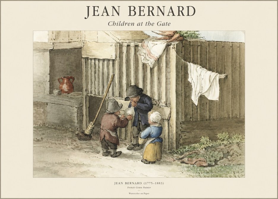 Jean Bernard Children at the Gate No1 - Plakat
