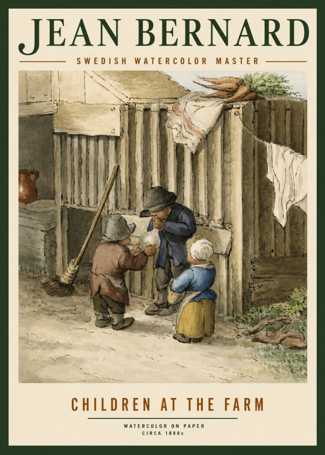 Jean Bernard Children at the Gate No4 - Plakat