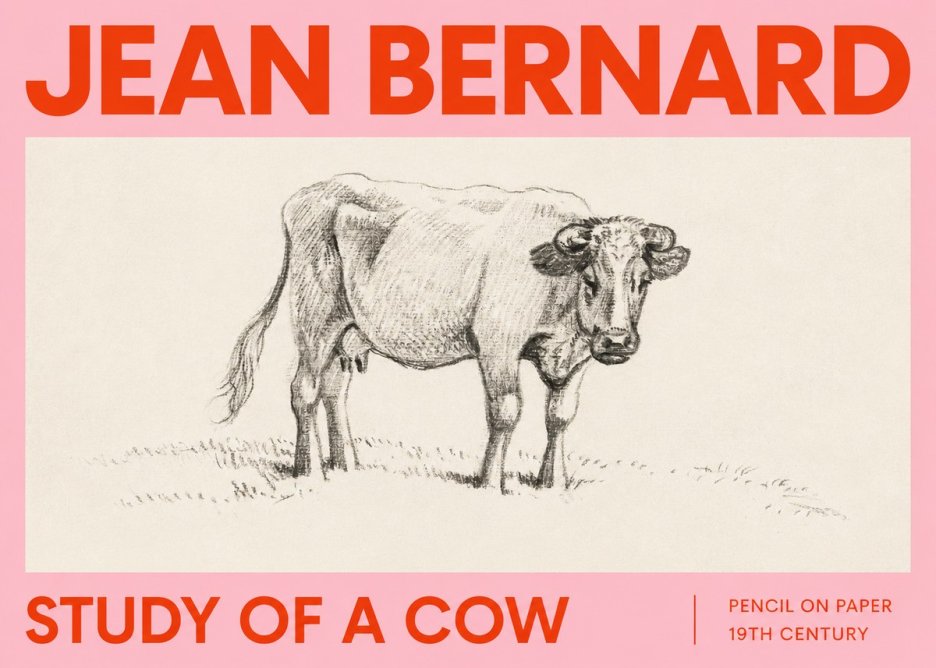 Jean Bernard Study of a Cow V No2 - Plakat