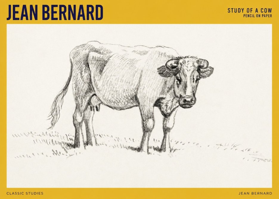 Jean Bernard Study of a Cow V No4 - Plakat