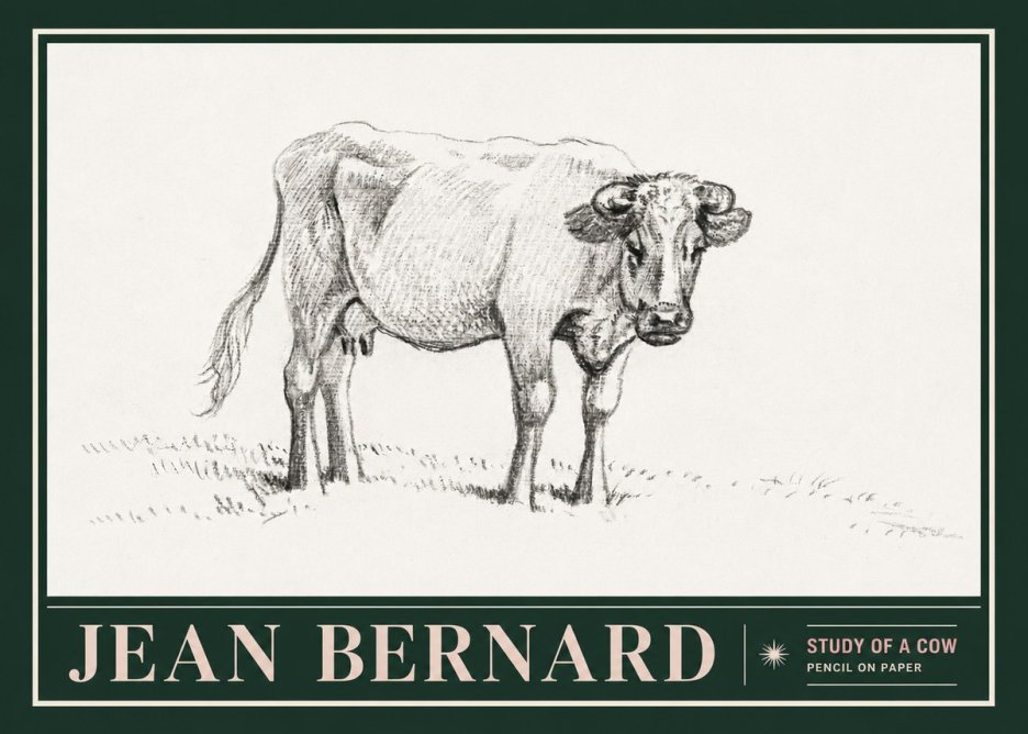 Jean Bernard Study of a Cow V No5 - Plakat