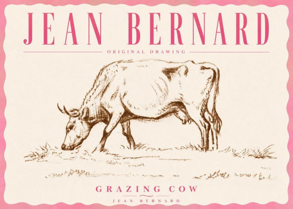 Jean Bernard Grazing Cow II No6 - Plakat