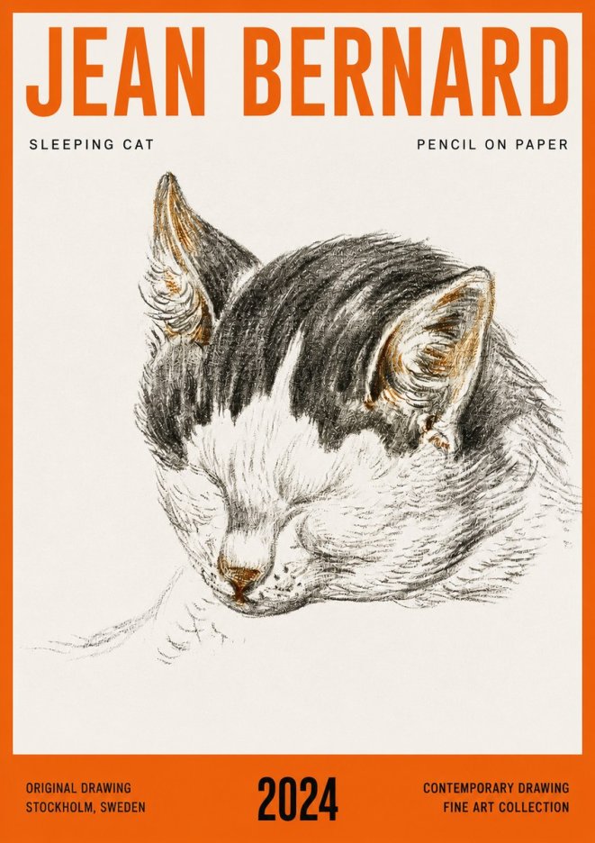 Jean Bernard Sleeping Cat V No4 - Plakat