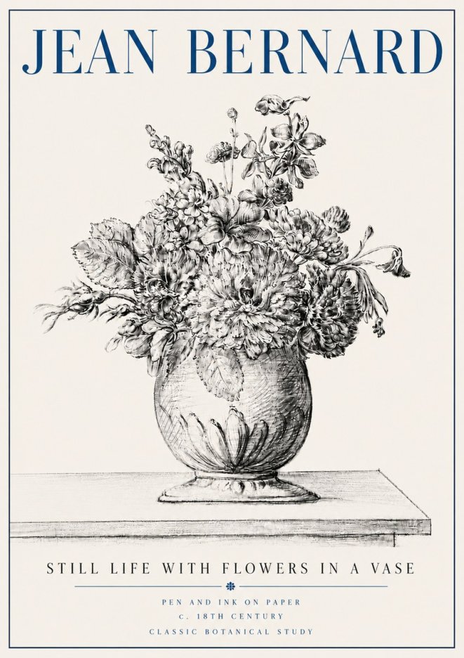 Jean Bernard Floral Composition in a Vase No6 - Plakat