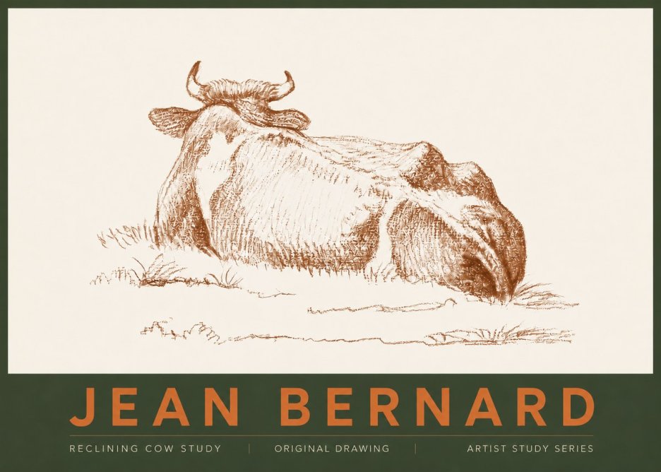 Jean Bernard Reclining Cow Study No4 - Plakat
