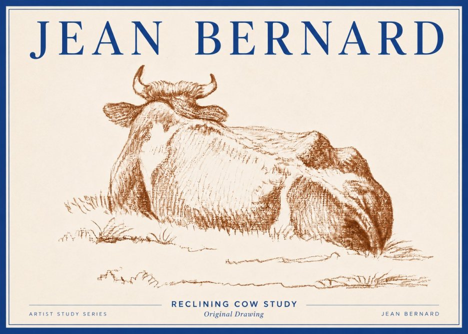 Jean Bernard Reclining Cow Study No6 - Plakat