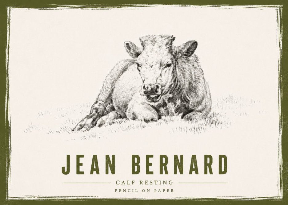 Jean Bernard Calf Resting No4 - Plakat