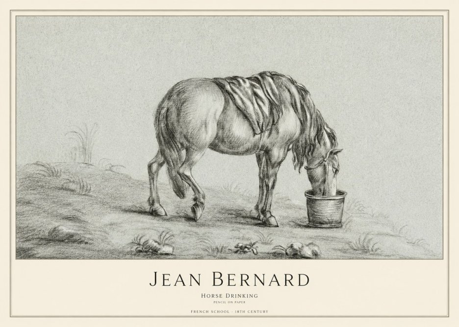 Jean Bernard Horse Drinking No1 - Plakat