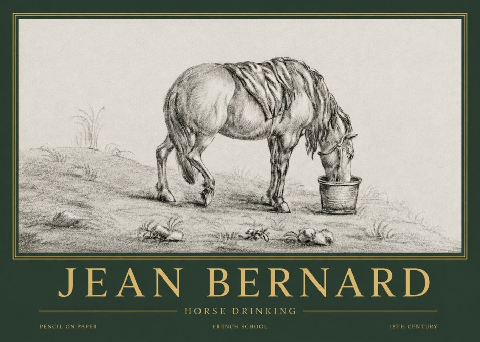 Jean Bernard Horse Drinking No4 - Plakat