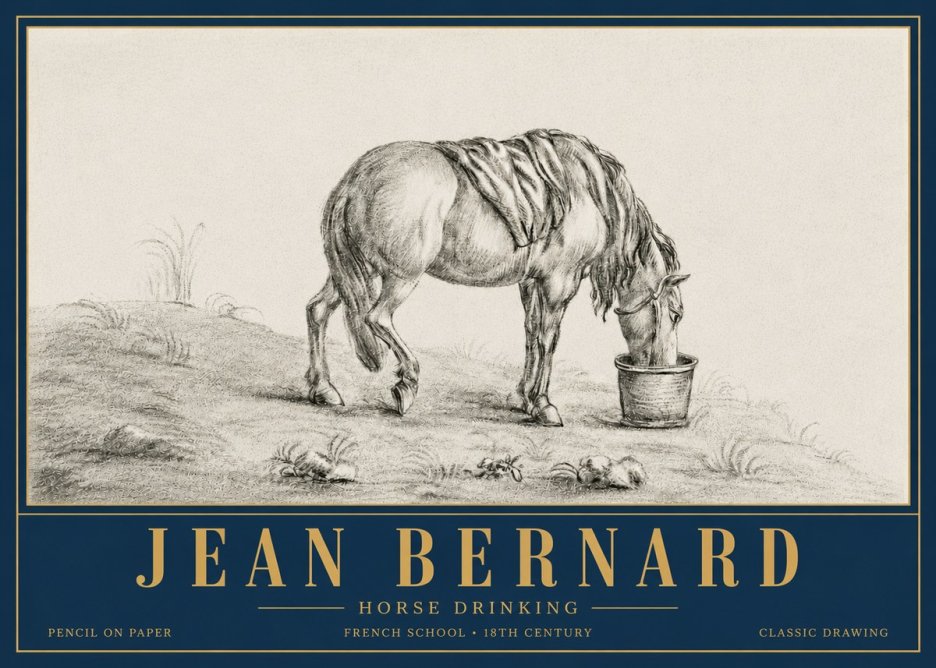 Jean Bernard Horse Drinking No6 - Plakat