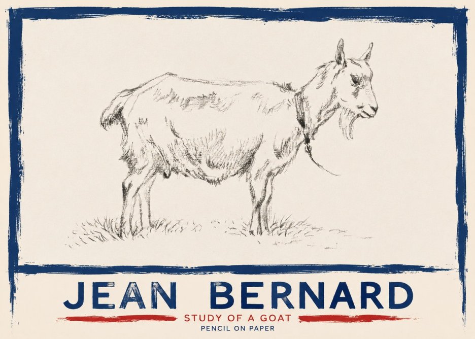 Jean Bernard Study of a Goat III No4 - Plakat