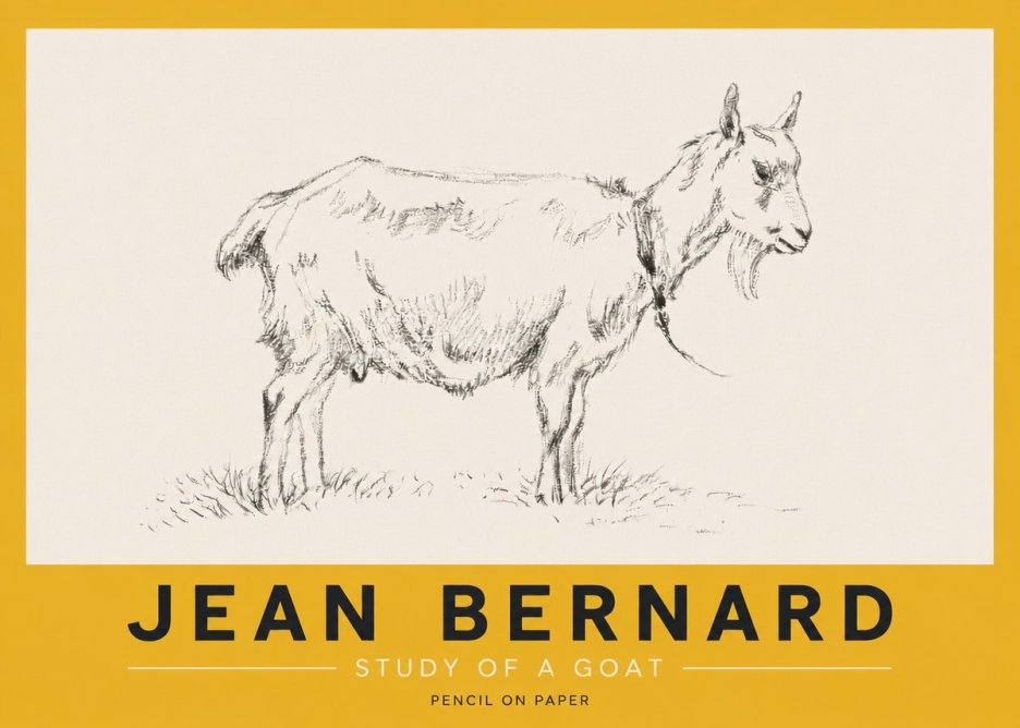 Jean Bernard Study of a Goat III No5 - Plakat