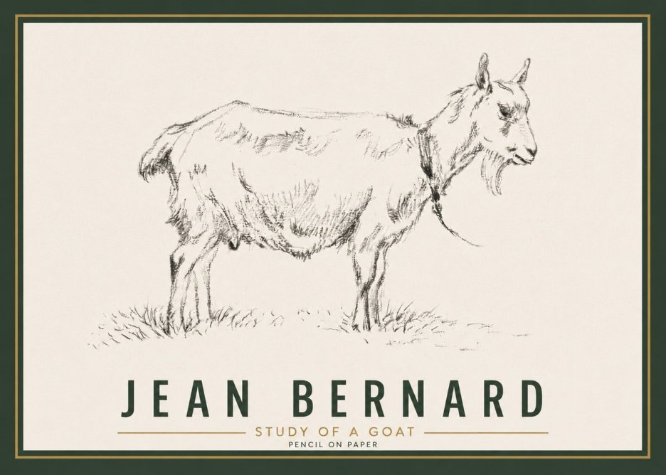 Jean Bernard Study of a Goat III No6 - Plakat