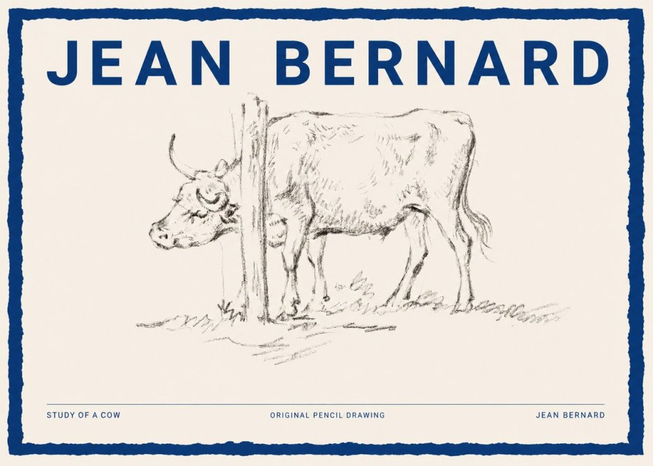 Jean Bernard Study of a Cow VII No2 - Plakat