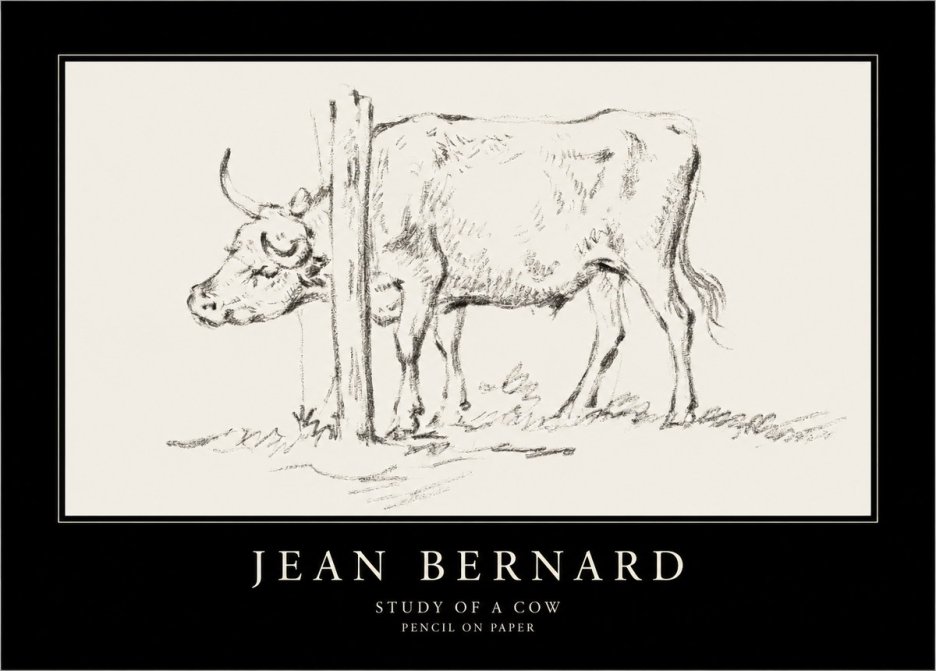 Jean Bernard Study of a Cow VII No4 - Plakat