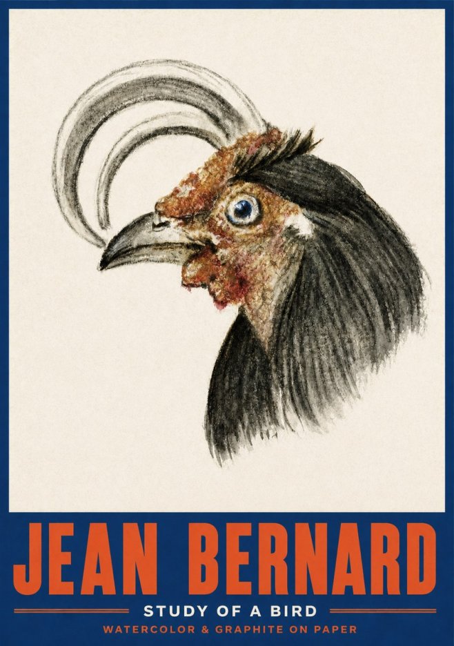 Jean Bernard Rooster Study No4 - Plakat
