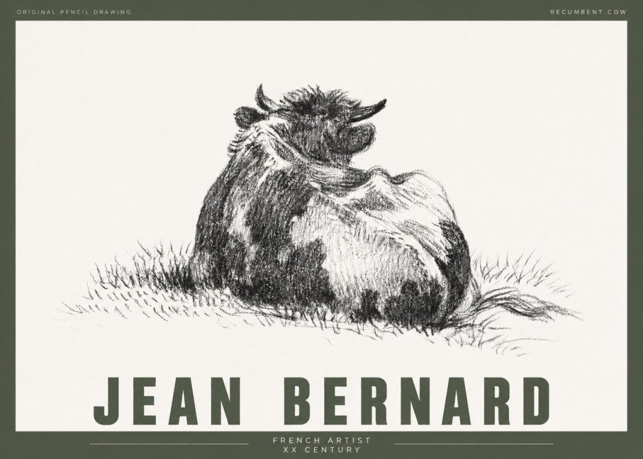Jean Bernard Resting Highland Cow No4 - Plakat